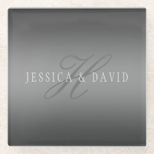 Geleidelijk veranderende gradiënt grijs elke naam/ glazen onderzetter (Voorkant)