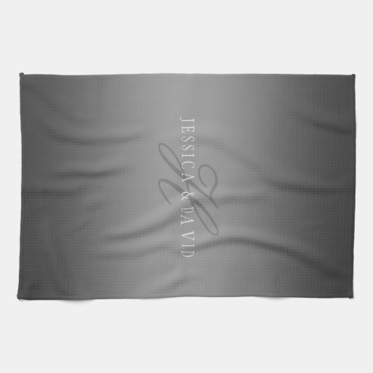 Geleidelijk veranderende gradiënt grijs elke naam/ theedoek (Horizontaal)