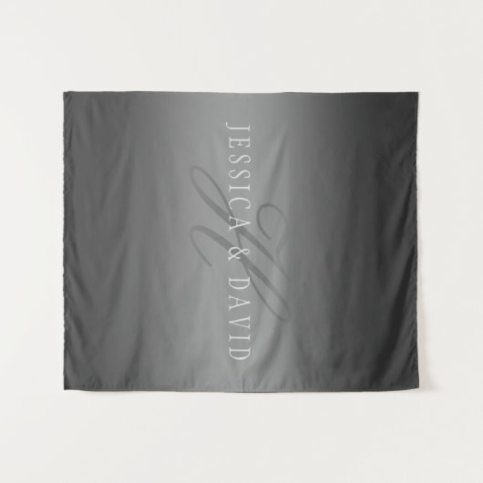 Geleidelijk veranderende gradiënt grijs elke naam/ wandkleed (Voorkant (horizontaal))