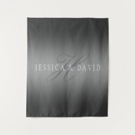 Geleidelijk veranderende gradiënt grijs elke naam/ wandkleed