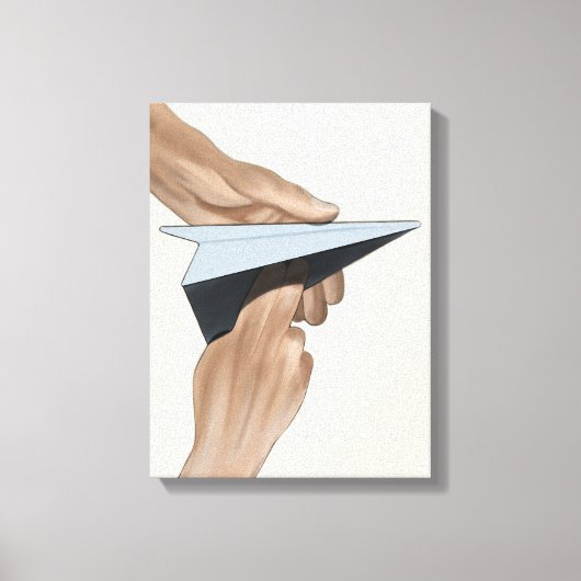 Geleidend papier in de lucht – Vertrouwen tussen o Canvas Afdruk (Voorkant)