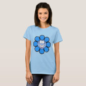 Gelend Blauw Bloem T-Shirt (Voorkant volledig)