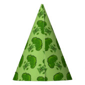 Gelende Groene Broccoli Feesthoedjes (Achterkant)