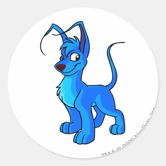 Gelert Blue Ronde Sticker (Voorkant)