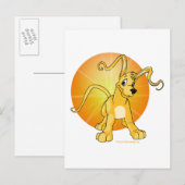 Gelert met geel afspeeltje briefkaart (Voorkant / Achterkant)