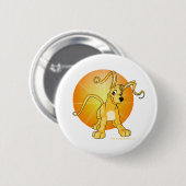 Gelert met geel afspeeltje ronde button 5,7 cm (Voorkant /achterkant)