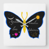 Geless liefde in het tijdloze universum vierkante klok (Voorkant)