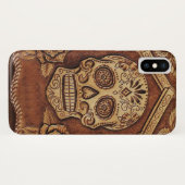 Geleste leder Soort schedel iPhone draagtas Case-Mate iPhone Case (Achterkant (horizontaal))