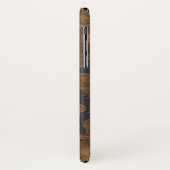 Geleste lederen bladgeleider Gold-schuifwerk Case-Mate iPhone Case (Achterkant/links)