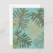 Geleste tropische bladeren briefkaart (Voorkant / Achterkant)