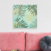Geleste tropische bladeren canvas afdruk (Insitu (Woonkamer))