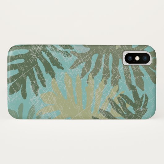 Geleste tropische bladeren Case-Mate iPhone case (Achterkant (horizontaal))