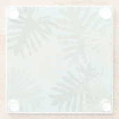 Geleste tropische bladeren glazen onderzetter (Achterkant)
