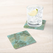 Geleste tropische bladeren kartonnen onderzetters (Insitu)