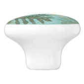 Geleste tropische bladeren keramische knop (Zijkant)