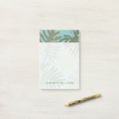 Geleste tropische bladeren post-it® notes (Op bureau)