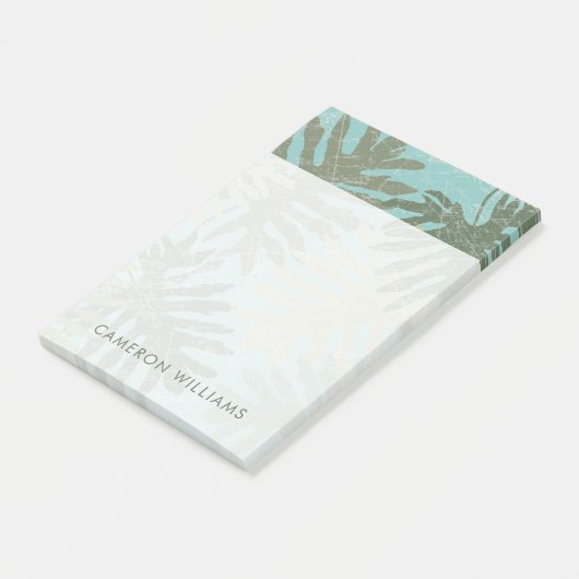 Geleste tropische bladeren post-it® notes (Schuin)