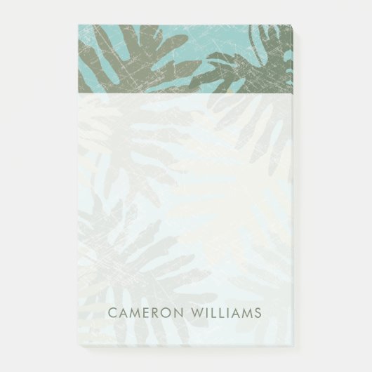 Geleste tropische bladeren post-it® notes (Voorkant)