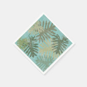 Geleste tropische bladeren servet (Hoek)