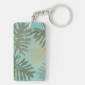 Geleste tropische bladeren sleutelhanger (achterkant)