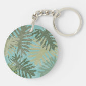 Geleste tropische bladeren sleutelhanger (Achterkant)