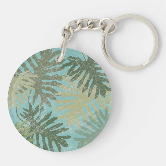 Geleste tropische bladeren sleutelhanger (Achterkant)