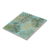 Geleste tropische bladeren tegeltje (Zijkant)