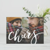 Geletterde Cheers Vakantie Fotokaart Feestdagenkaart (Staand voorkant)