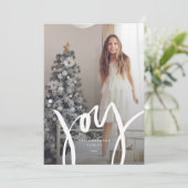 Geletterde Joy Holiday-fotokaart Feestdagenkaart (Staand voorkant)