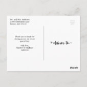 geletterde overlay | Huwelijk Dank u Briefkaart (Achterkant)