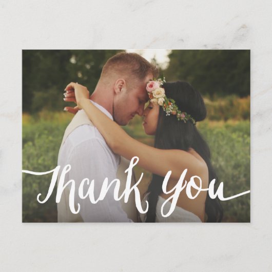 geletterde overlay | Huwelijk Dank u Briefkaart (Voorkant)