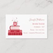 Geletterdheid Coach Rode Boeken Witte Visitekaartj Visitekaartje (Voorkant)