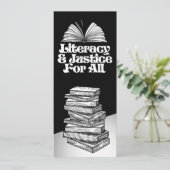 Geletterdheid en gerechtigheid voor iedereen Bladw Save The Date (Staand voorkant)