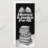 Geletterdheid en gerechtigheid voor iedereen Bladw Save The Date (Voorkant / Achterkant)