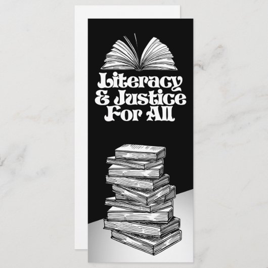 Geletterdheid en gerechtigheid voor iedereen Bladw Save The Date (Voorkant / Achterkant)