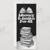 Geletterdheid en gerechtigheid voor iedereen Bladw Save The Date (Voorkant)