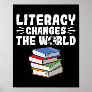 Geletterdheid verandert de wereld lezende leraar G Poster