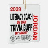 Geletterdheidscoach houdt van spelen Trivia CUSTOM Keramisch Ornament (Rechts)