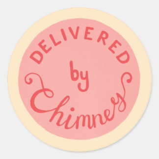 Geleverd door Chimney retro roze Kerst sticker