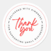 Geleverd met vriendelijkheid Dank u bezorger Ronde Sticker (Voorkant)