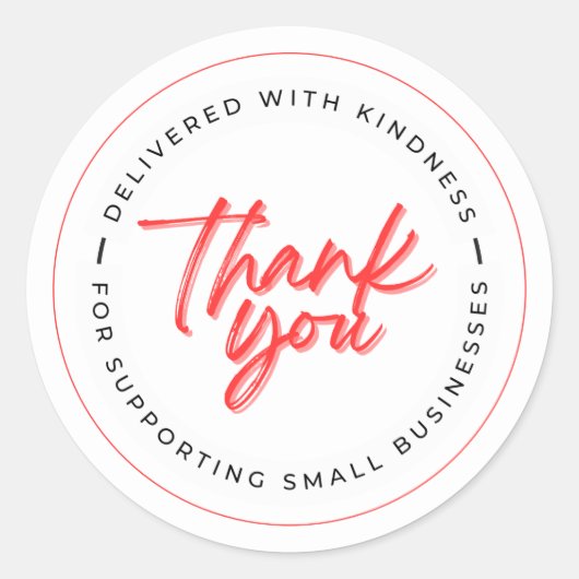 Geleverd met vriendelijkheid Dank u bezorger Ronde Sticker (Voorkant)