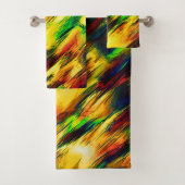 Geleverd van rood naar geel, een beetje groen bad handdoek (Insitu)