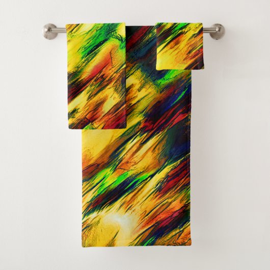 Geleverd van rood naar geel, een beetje groen bad handdoek (Insitu)