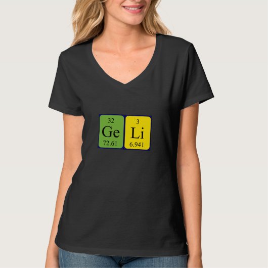 Geli periodieke tabelnaam shirt (Voorkant)
