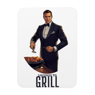 Gelicenseerd om James Bond Parodie Illustratie te Magneet
