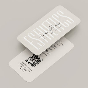 Gelicentieerd Estheetician Zand Minimaal QR-code Visitekaartje