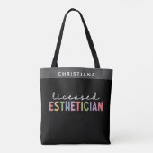 Gelicentieerd Estheeticus Cosmetoloog met Aangepas Tote Bag (Achterkant)