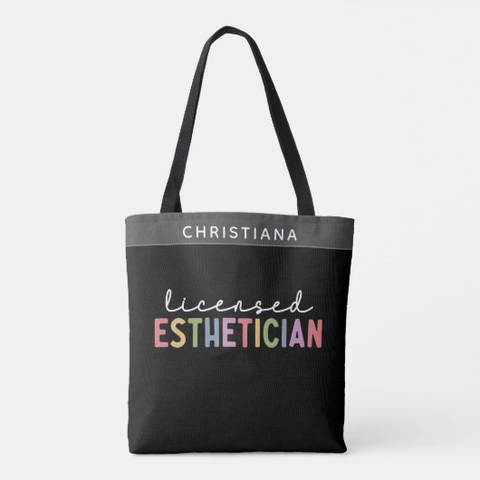 Gelicentieerd Estheeticus Cosmetoloog met Aangepas Tote Bag (Achterkant)