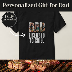 Gelicentieerd om grappige vader te grillen t-shirt