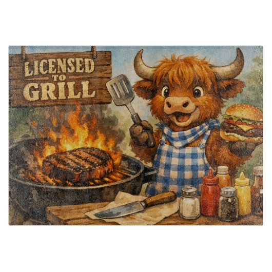 Gelicentieerd om te grillen snijplank (Voorkant)